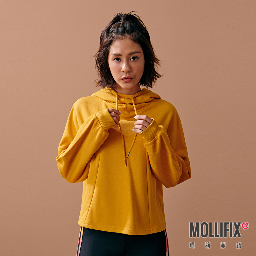 MOLLIFIX 線圈棉拼接連帽上衣