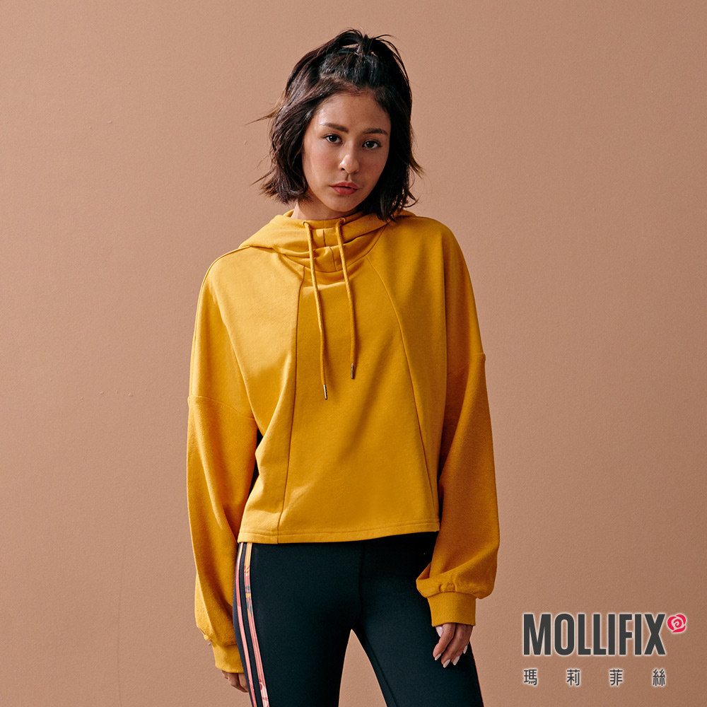 MOLLIFIX 線圈棉拼接連帽上衣