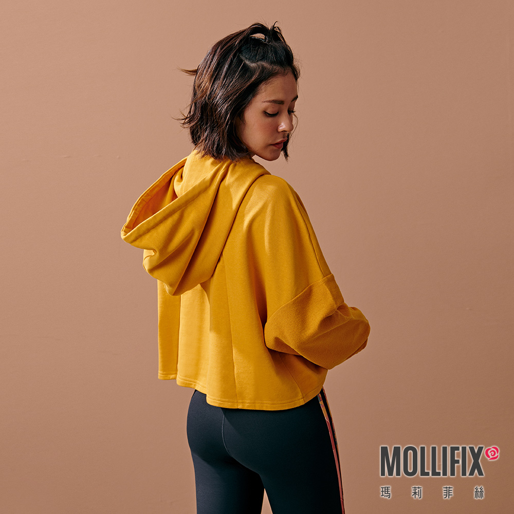 MOLLIFIX 線圈棉拼接連帽上衣
