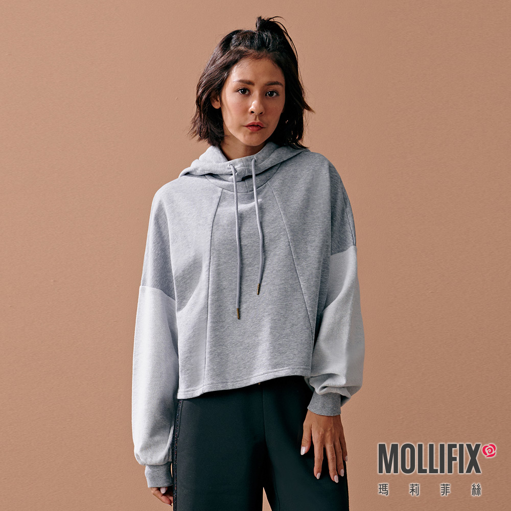 MOLLIFIX 線圈棉拼接連帽上衣