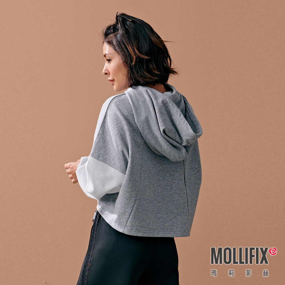 MOLLIFIX 線圈棉拼接連帽上衣