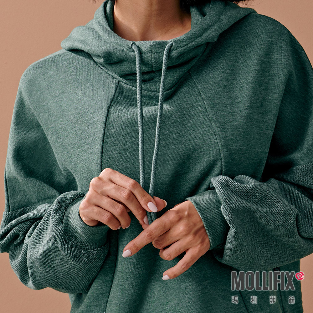 MOLLIFIX 線圈棉拼接連帽上衣