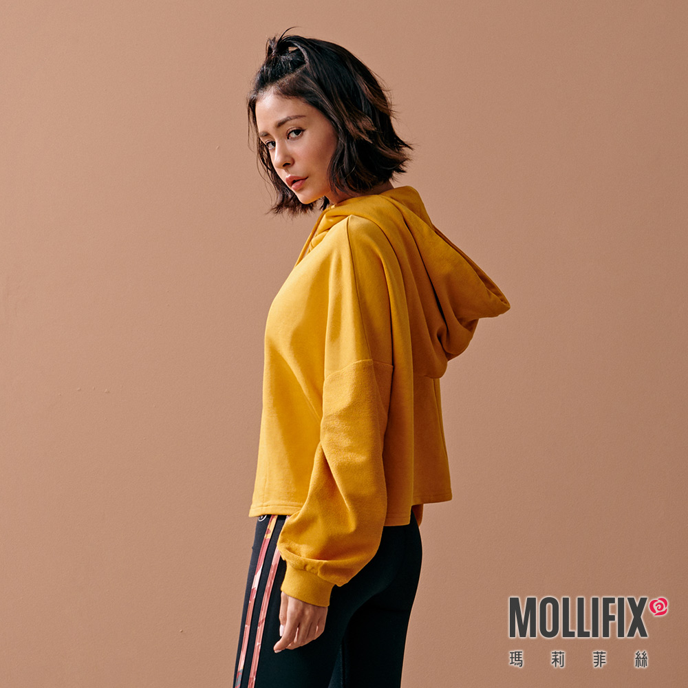 MOLLIFIX 線圈棉拼接連帽上衣