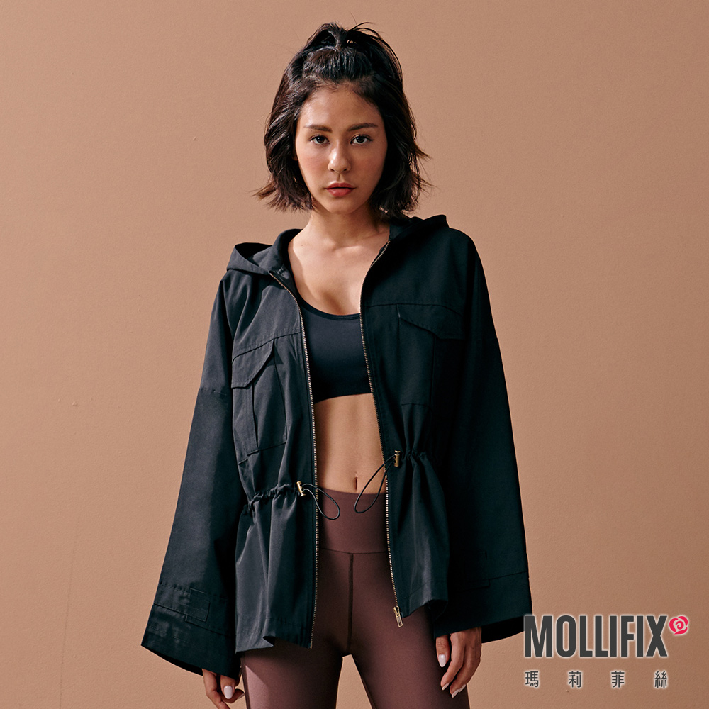 MOLLIFIX 率性抽繩短風衣外套
