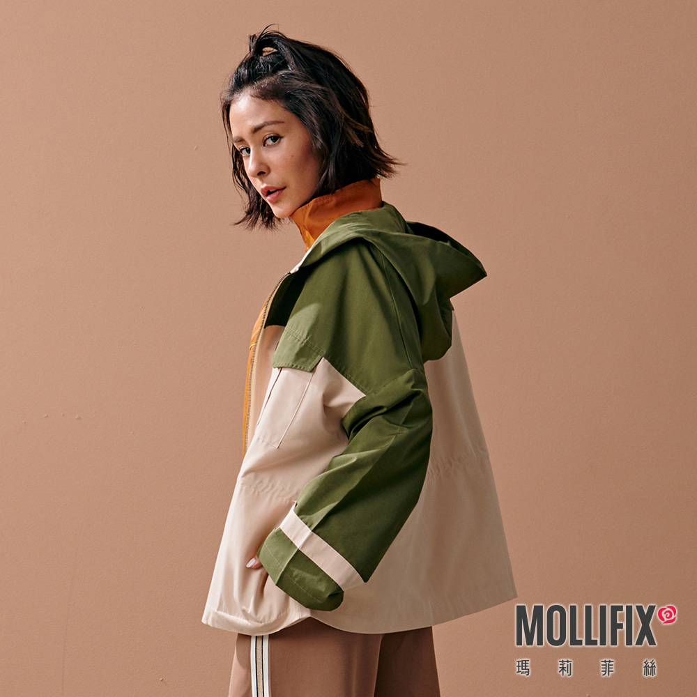 MOLLIFIX 率性抽繩短風衣外套