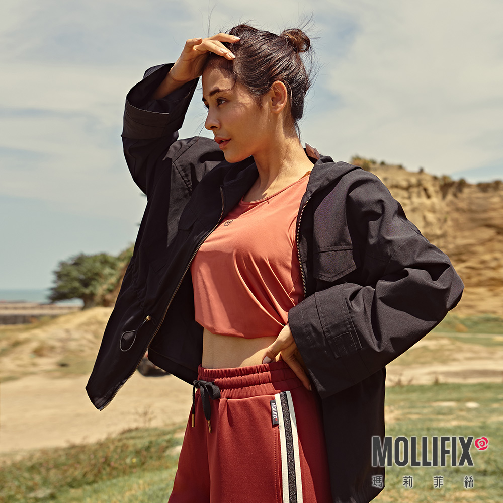 MOLLIFIX 率性抽繩短風衣外套