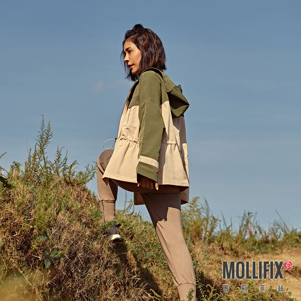 MOLLIFIX 率性抽繩短風衣外套
