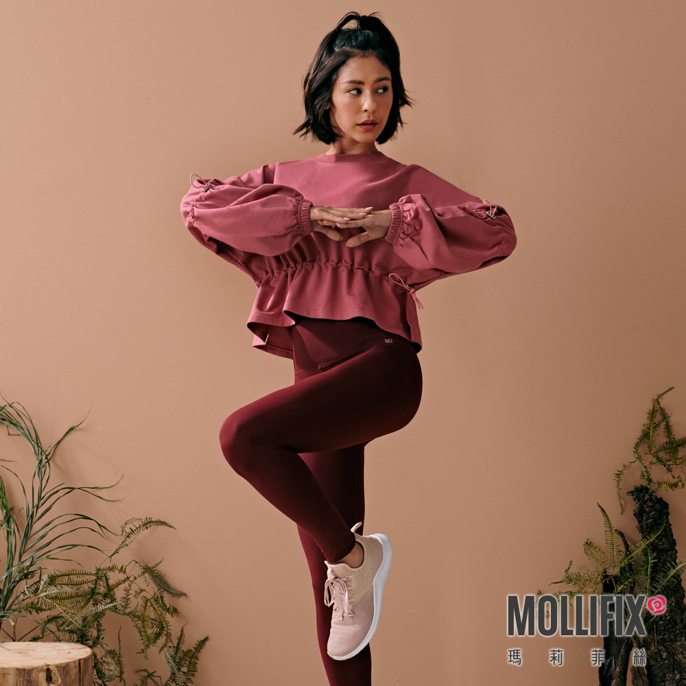 MOLLIFIX 抽繩縮腰短版長袖上衣