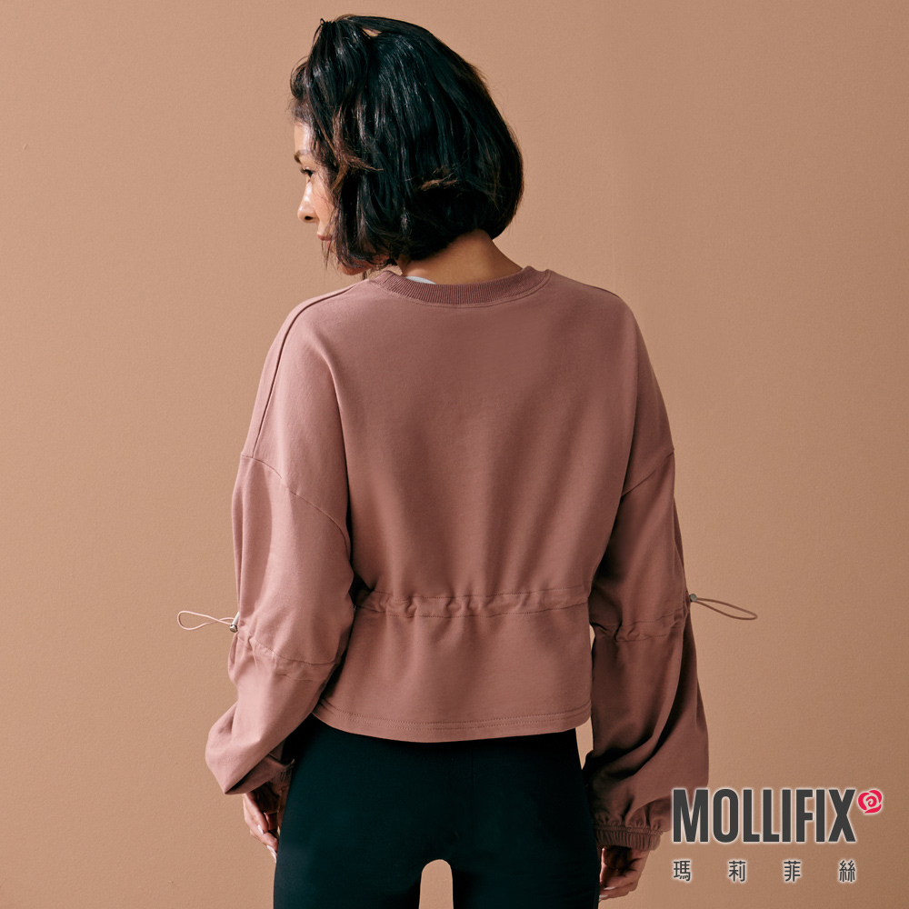 MOLLIFIX 抽繩縮腰短版長袖上衣