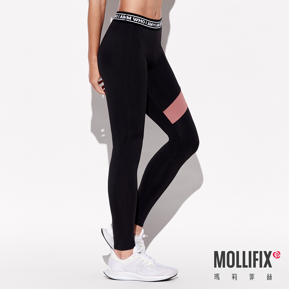 MOLLIFIX 撞色拼接褲頭織帶動塑褲