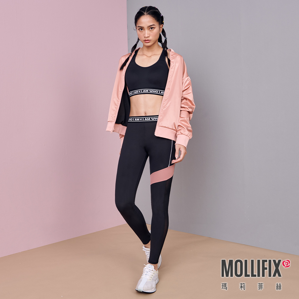 MOLLIFIX 撞色拼接褲頭織帶動塑褲