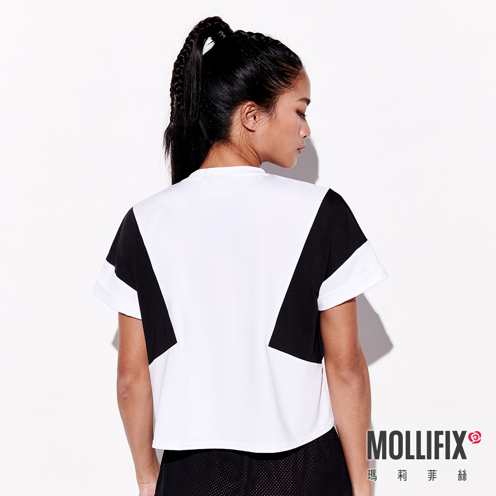 MOLLIFIX 撞色拼接短袖上衣