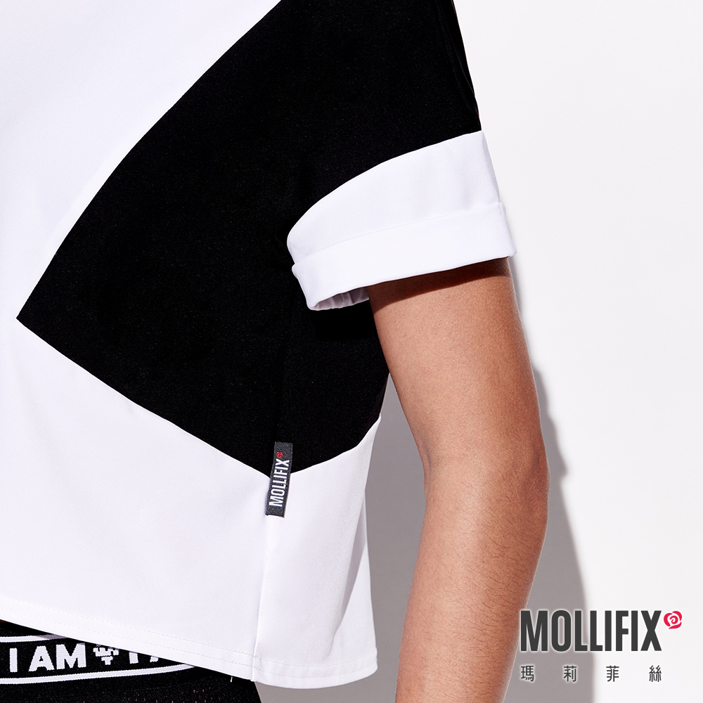 MOLLIFIX 撞色拼接短袖上衣
