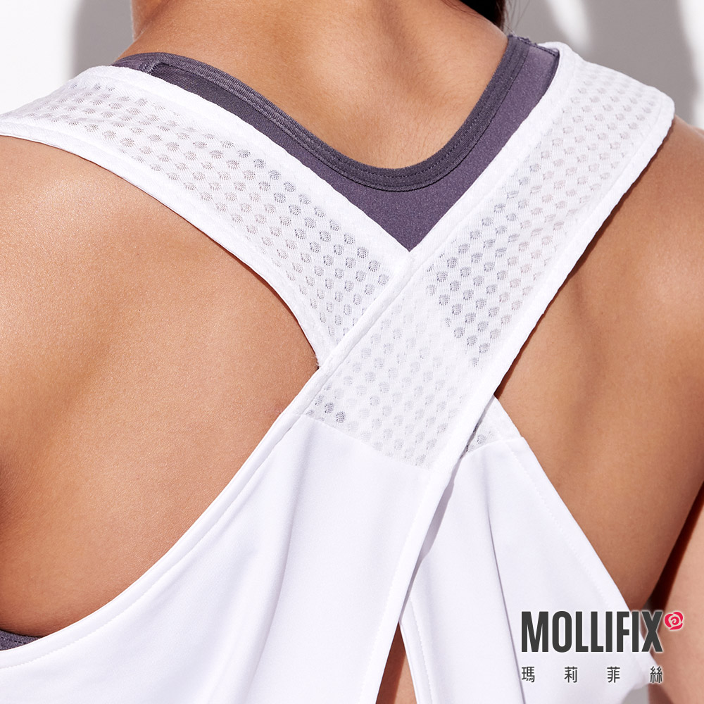 MOLLIFIX 交疊後開岔標語運動背心