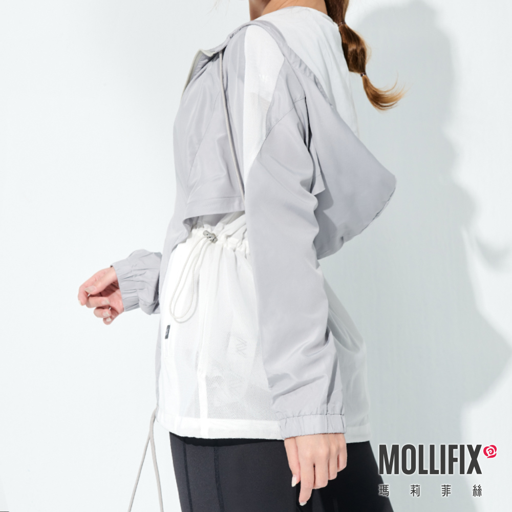 MOLLIFIX TRULY網紗拼接防曬連帽外套