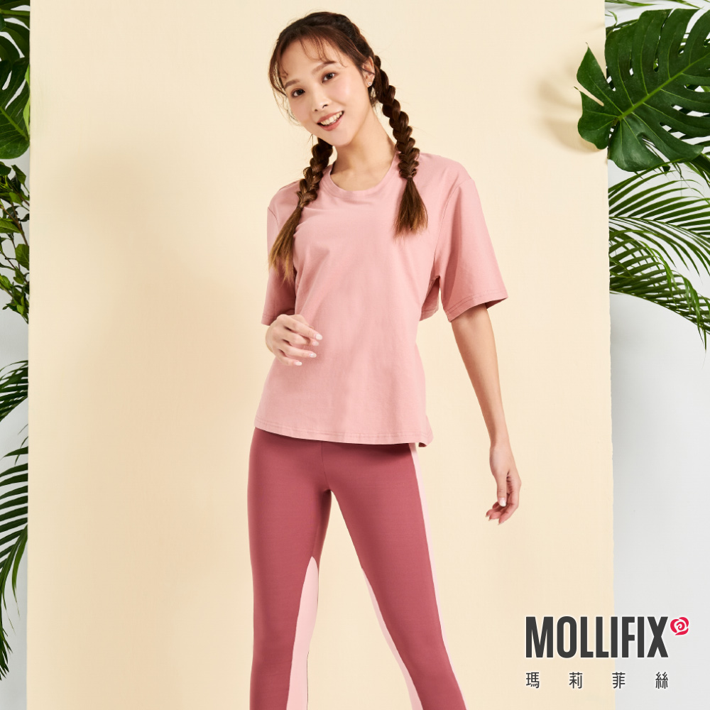 MOLLIFIX 後露腰抽繩短袖上衣