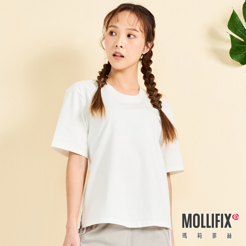 MOLLIFIX 後露腰抽繩短袖上衣
