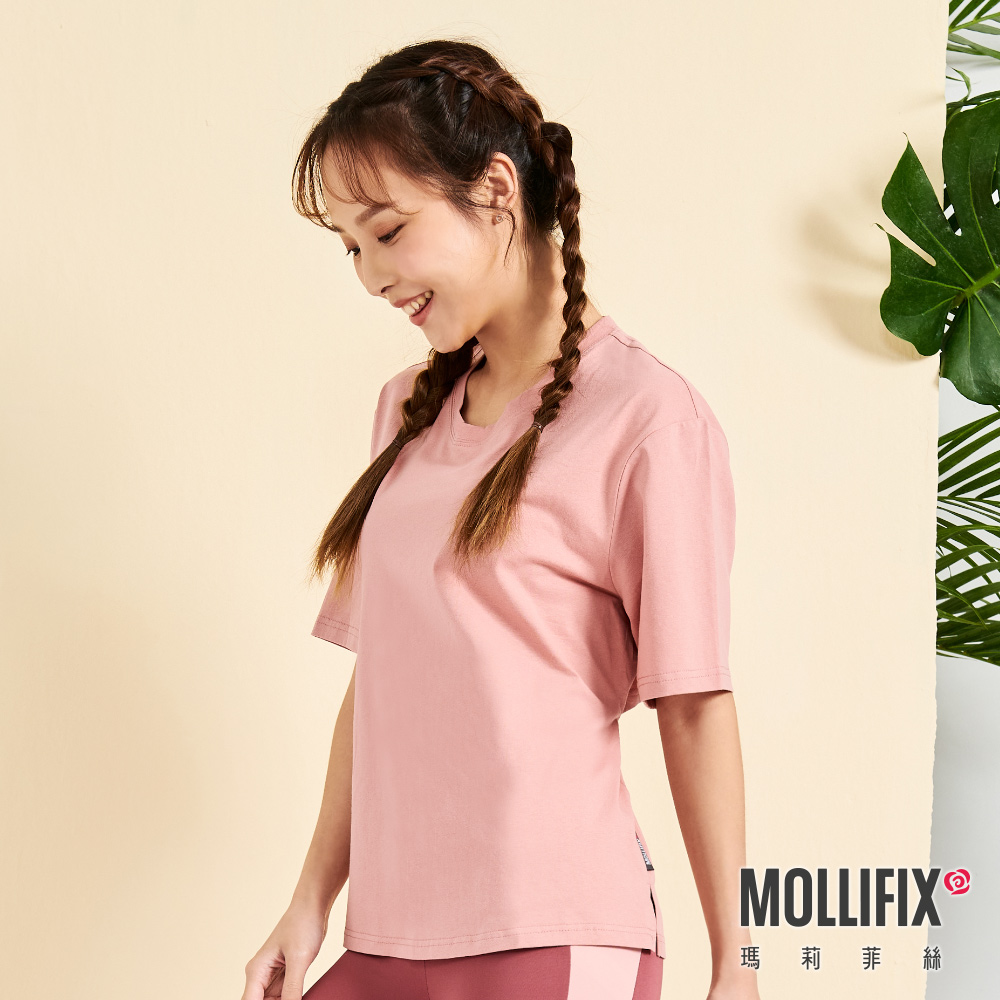 MOLLIFIX 後露腰抽繩短袖上衣