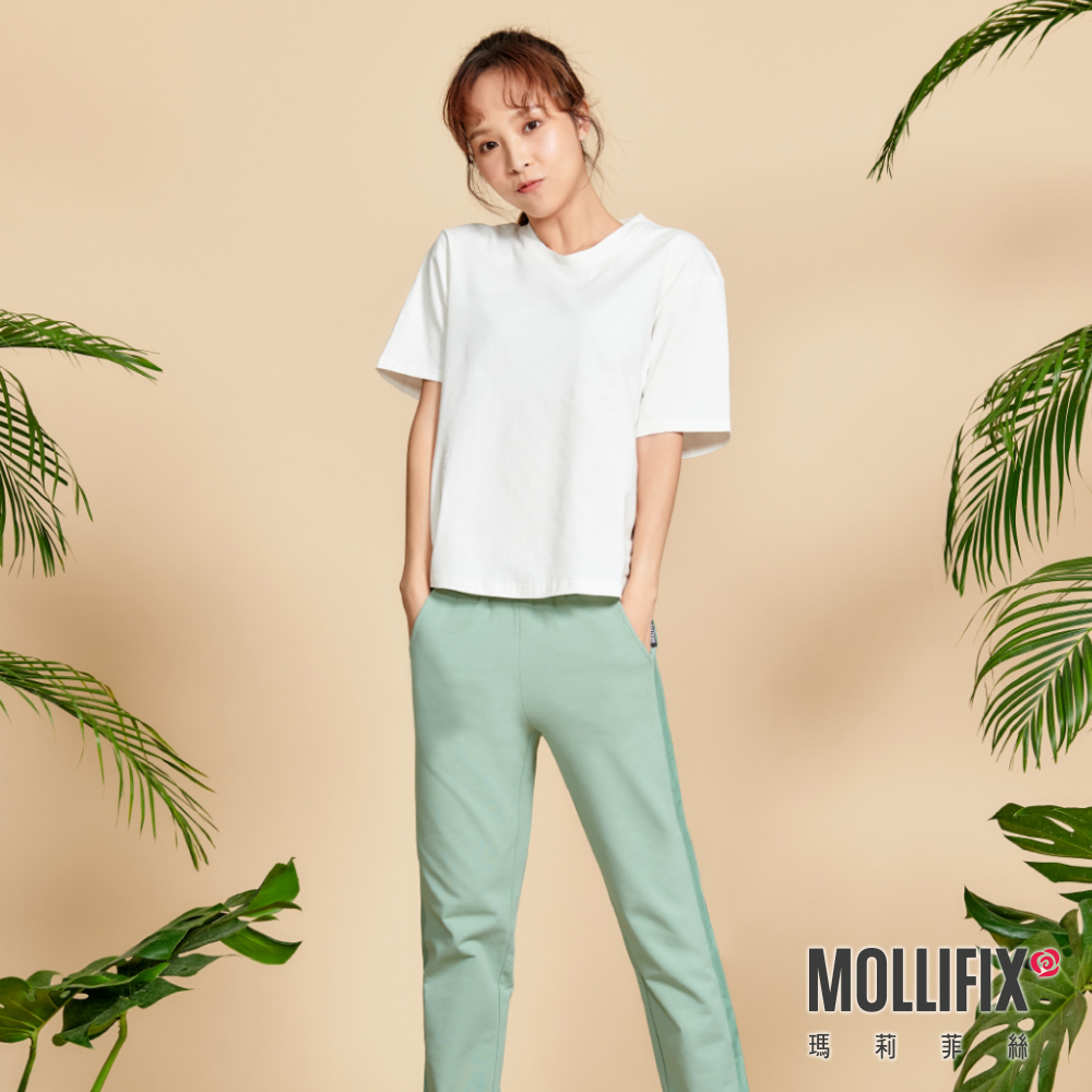 MOLLIFIX 後露腰抽繩短袖上衣
