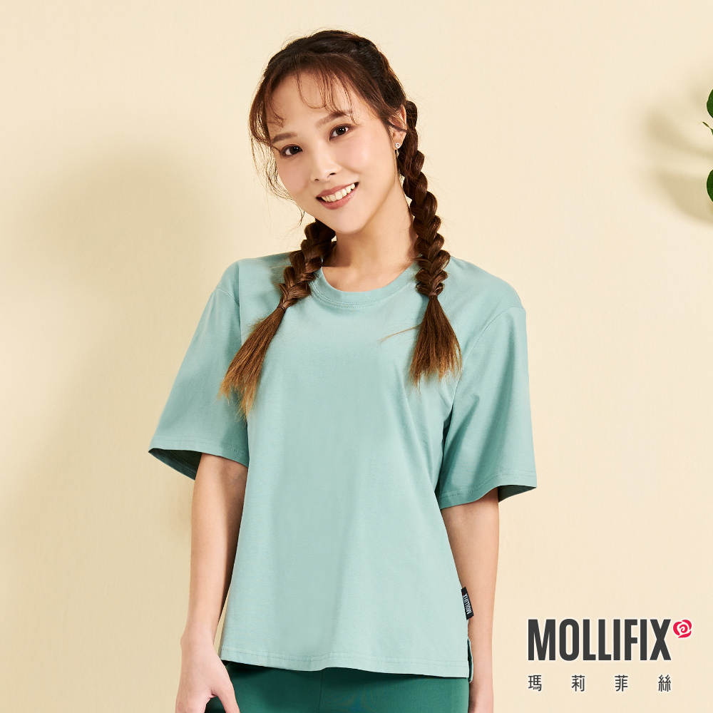 MOLLIFIX 後露腰抽繩短袖上衣