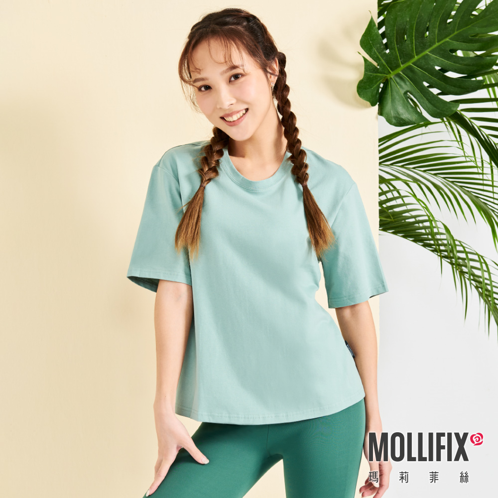 MOLLIFIX 後露腰抽繩短袖上衣