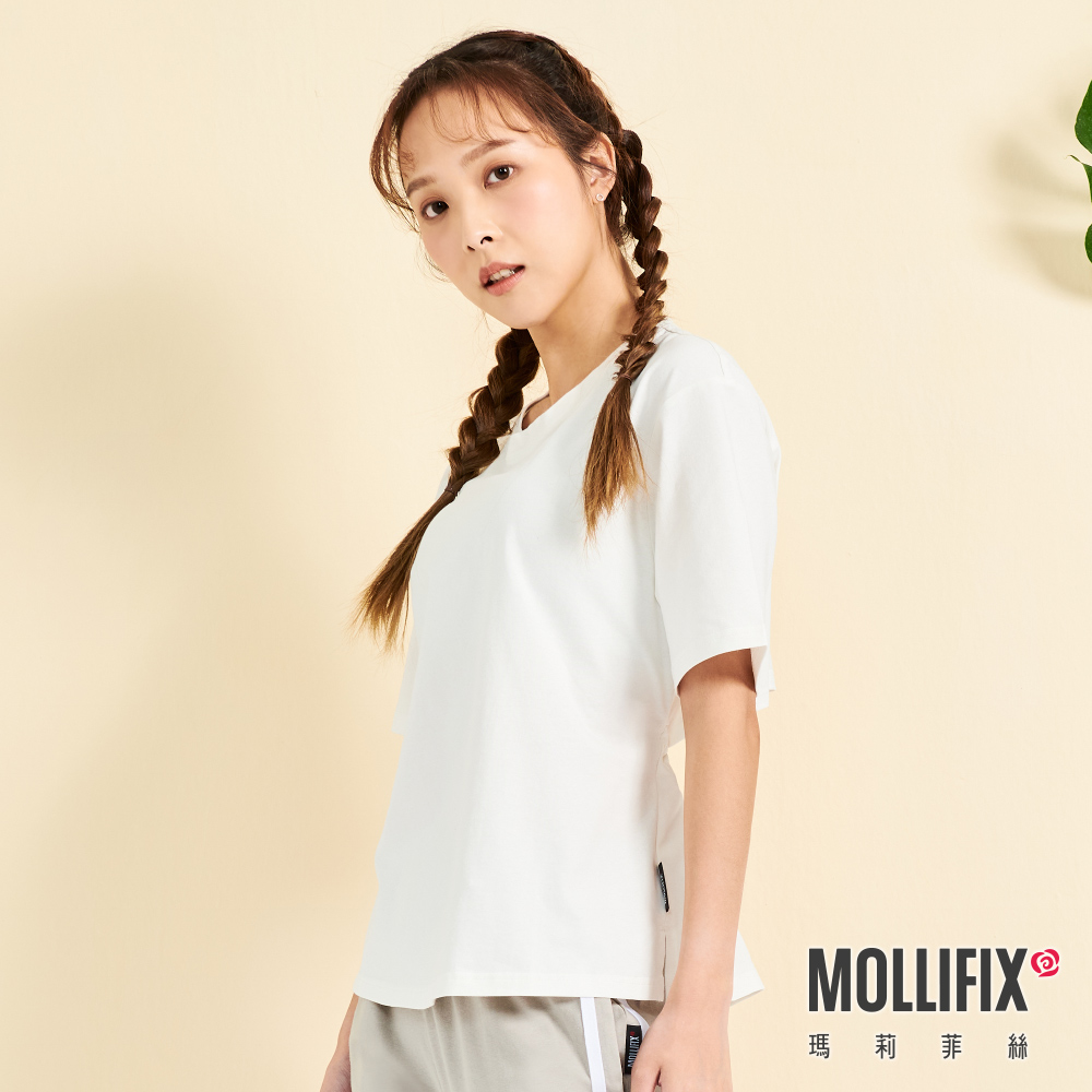 MOLLIFIX 後露腰抽繩短袖上衣