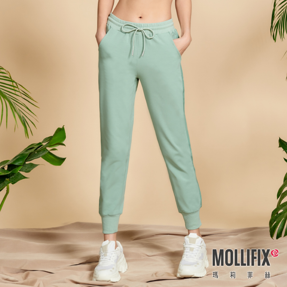 MOLLIFIX 抽繩側剪裁縮口運動褲
