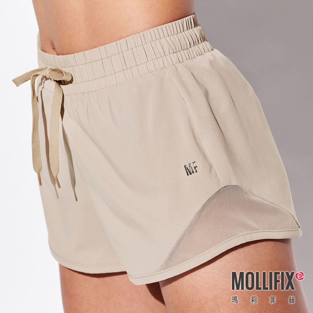 MOLLIFIX 輕量透網拼接運動短褲