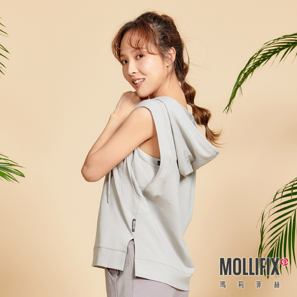 MOLLIFIX 造型抽繩休閒連帽背心