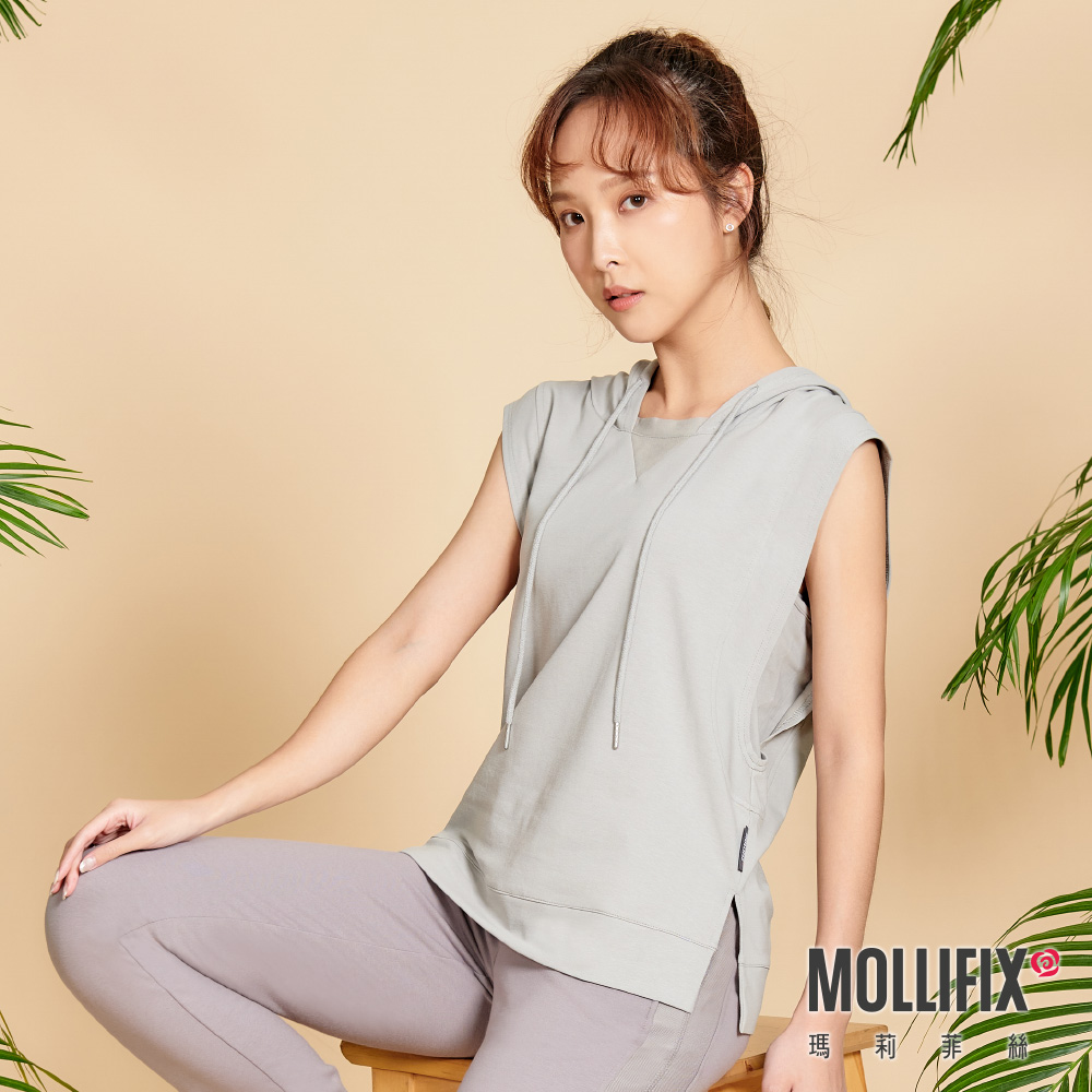 MOLLIFIX 造型抽繩休閒連帽背心