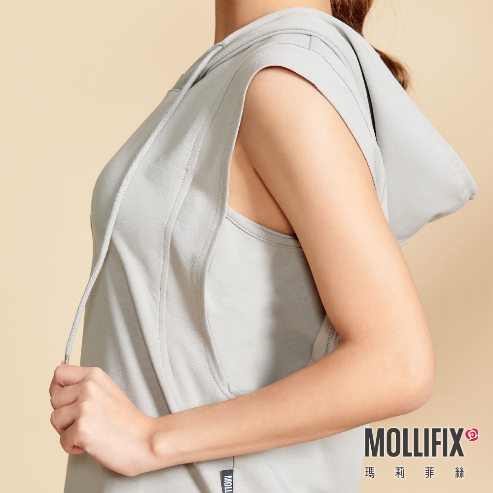 MOLLIFIX 造型抽繩休閒連帽背心