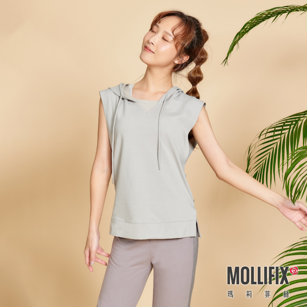 MOLLIFIX 造型抽繩休閒連帽背心