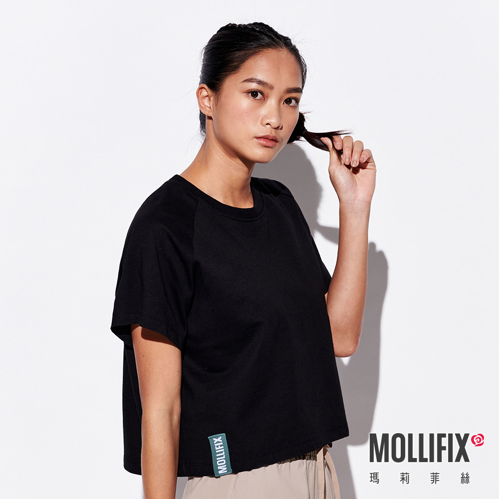 MOLLIFIX LOGO織帶裝飾短袖上衣