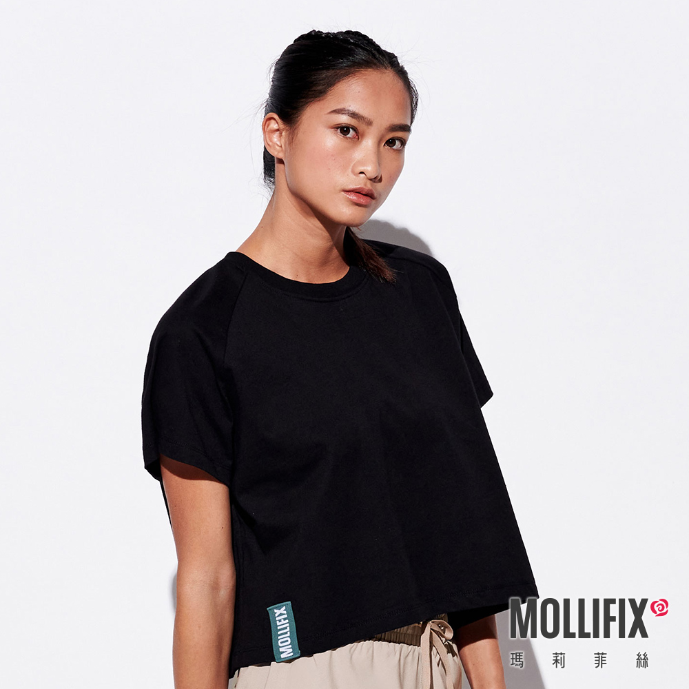 MOLLIFIX LOGO織帶裝飾短袖上衣