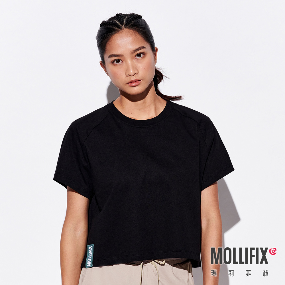 MOLLIFIX LOGO織帶裝飾短袖上衣