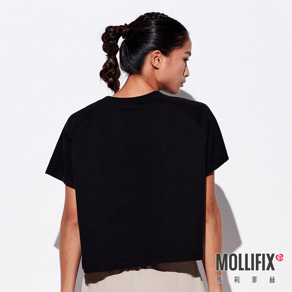 MOLLIFIX LOGO織帶裝飾短袖上衣