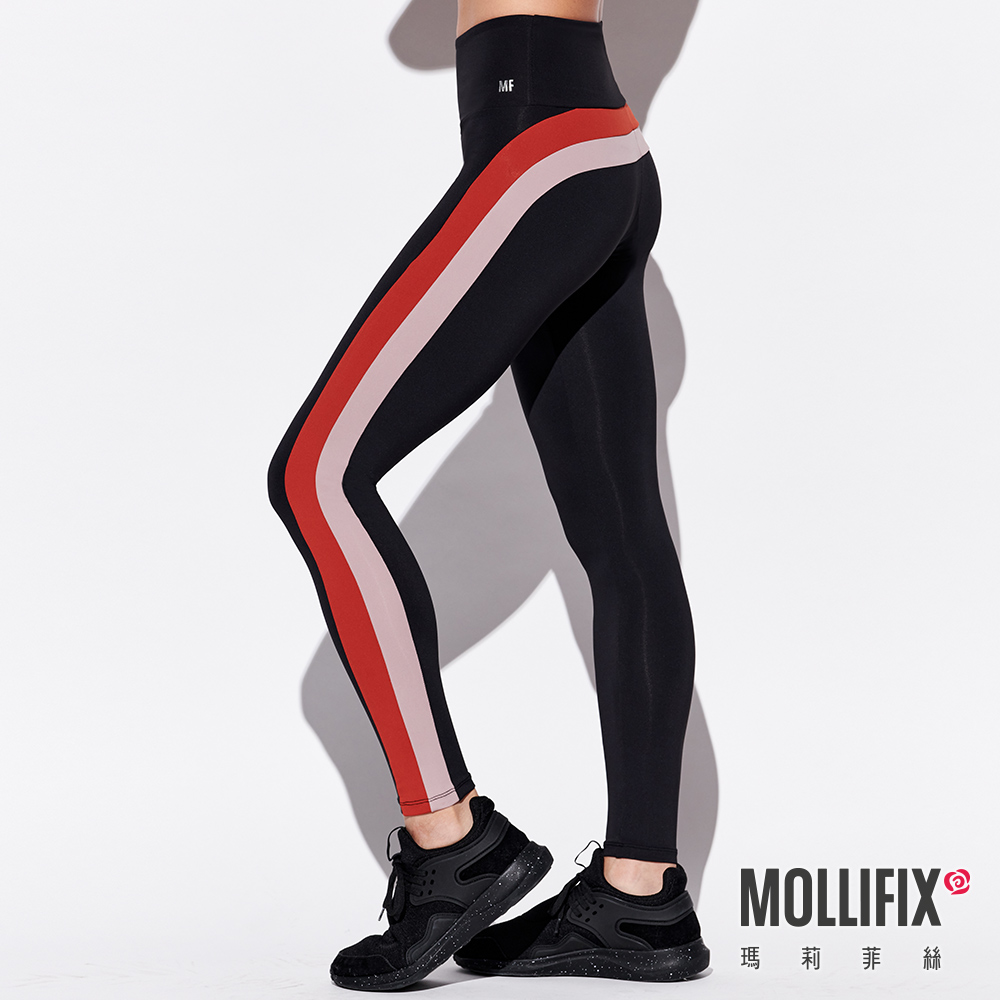 MOLLIFIX 側邊撞色拼接全長褲