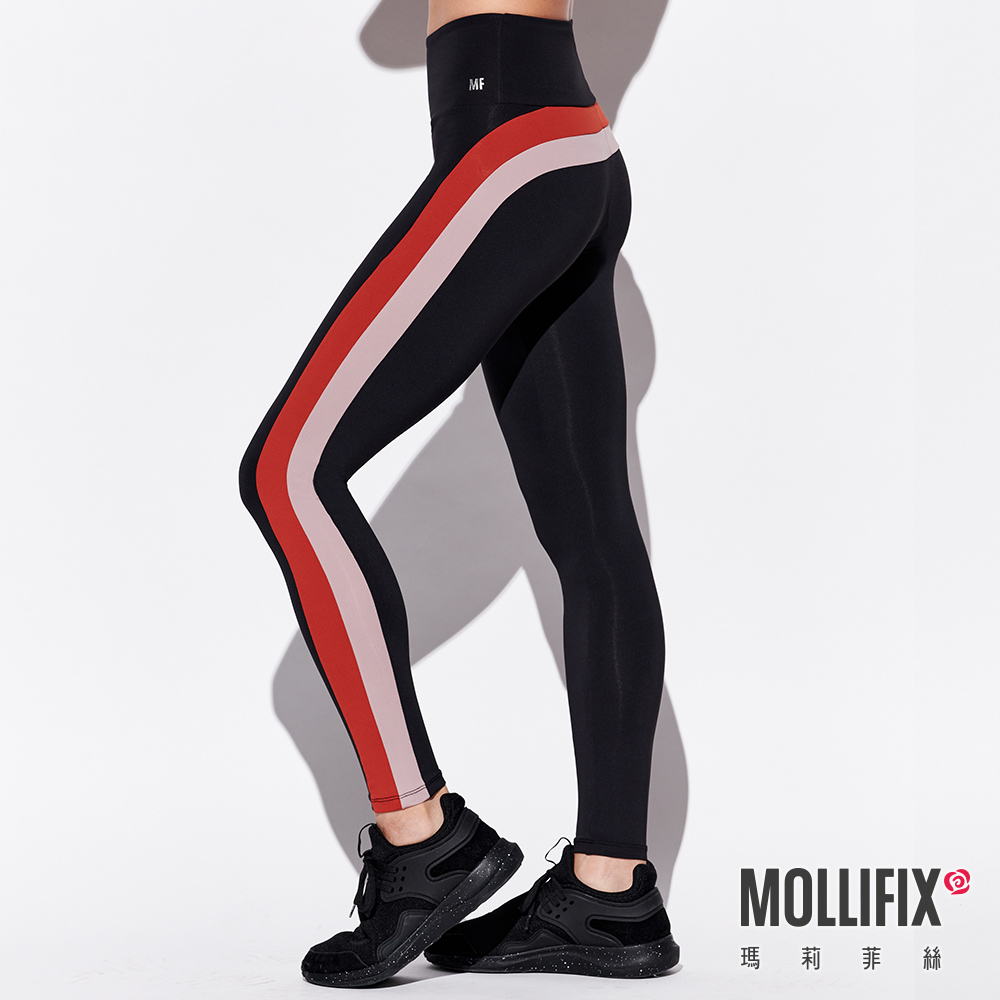 MOLLIFIX 側邊撞色拼接全長褲