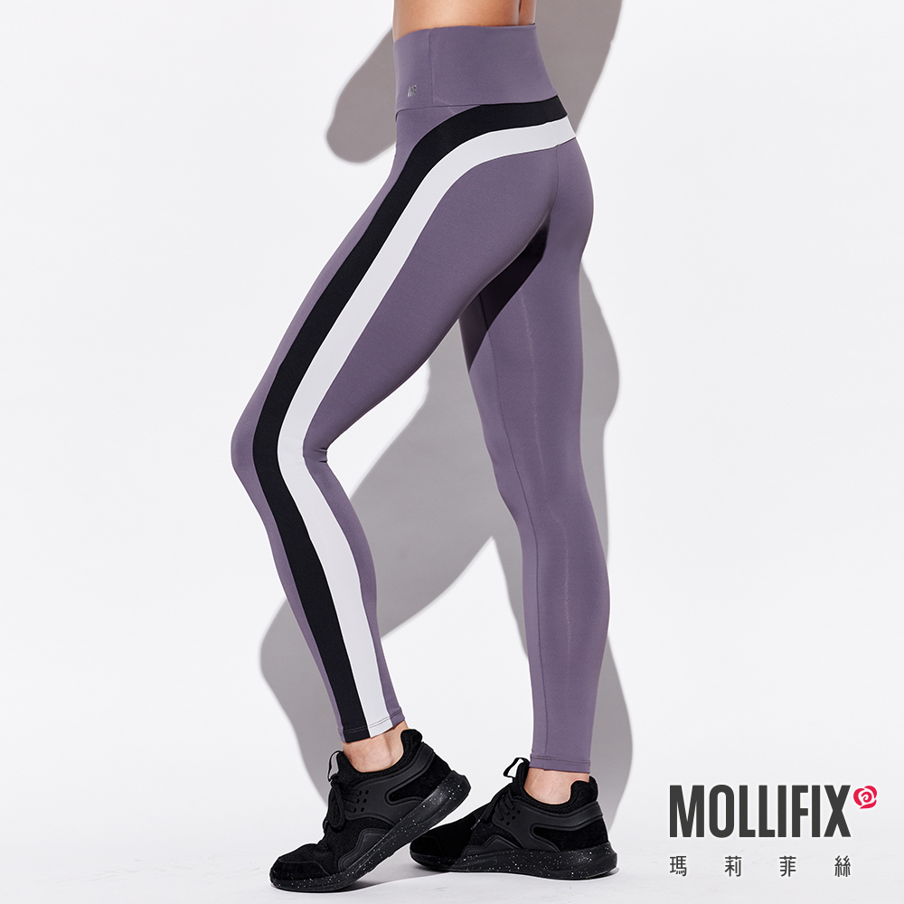 MOLLIFIX 側邊撞色拼接全長褲