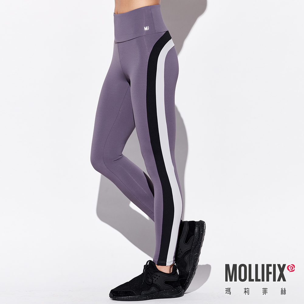 MOLLIFIX 側邊撞色拼接全長褲