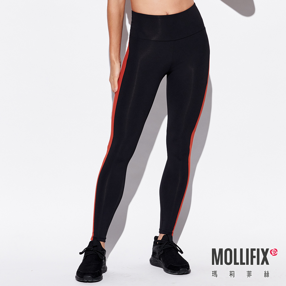 MOLLIFIX 側邊撞色拼接全長褲