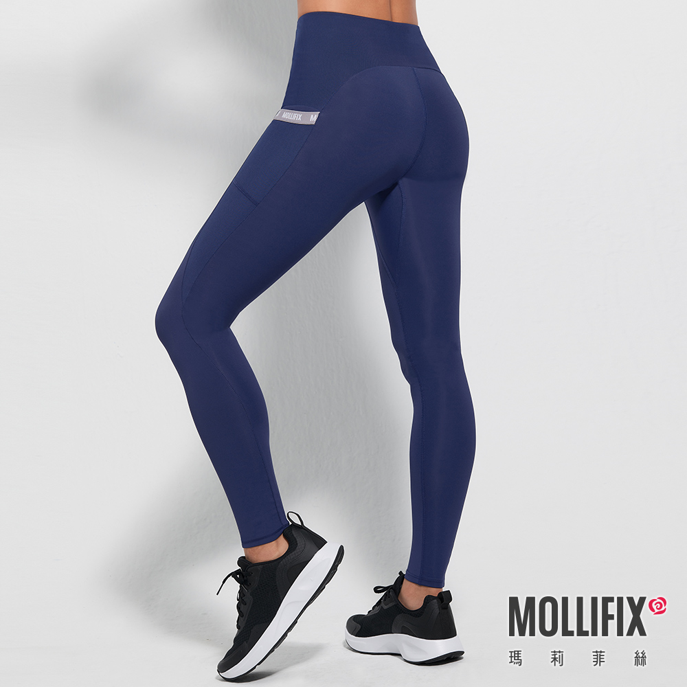 MOLLIFIX 高彈力訓練跳色動塑褲