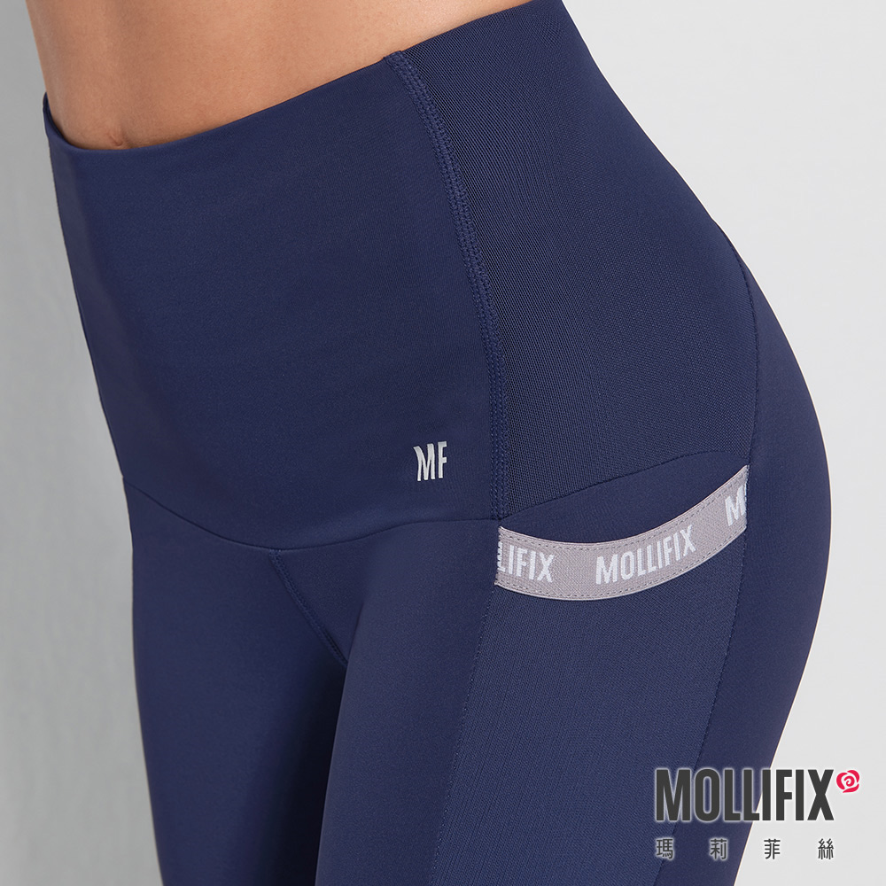 MOLLIFIX 高彈力訓練跳色動塑褲