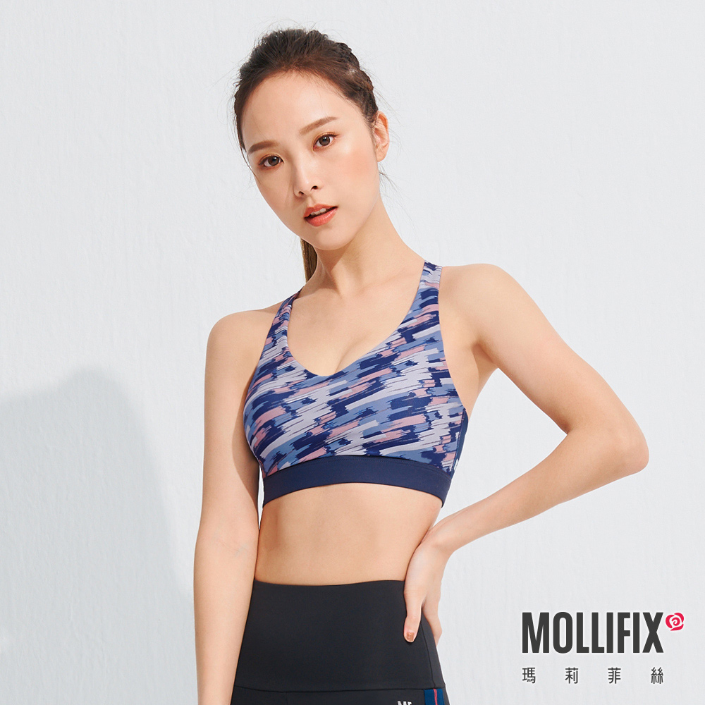 MOLLIFIX Pixel Art 簡約挖背中強度運動內衣