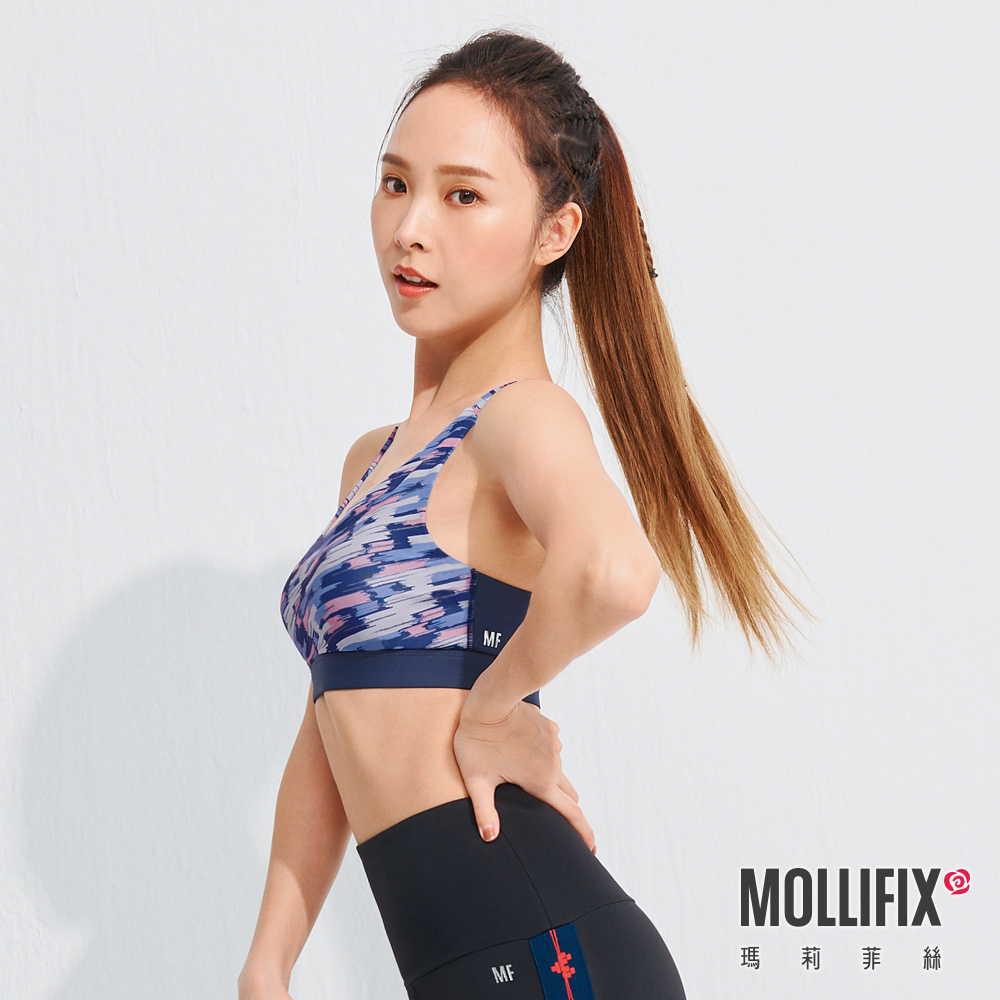 MOLLIFIX Pixel Art 簡約挖背中強度運動內衣