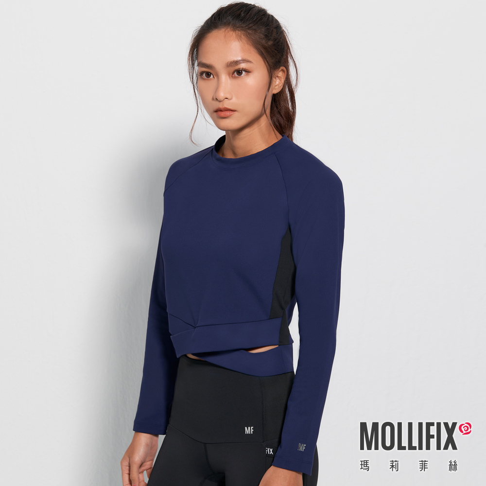 MOLLIFIX 交叉短版長袖上衣