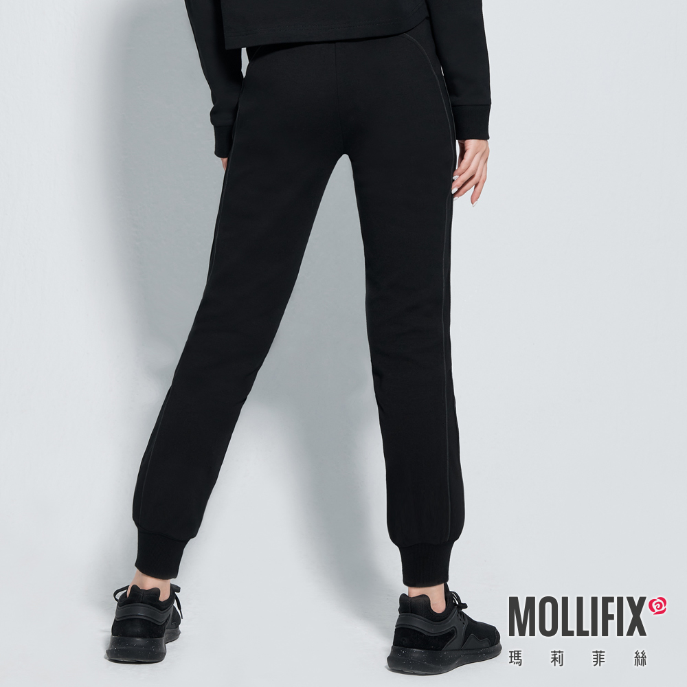 MOLLIFIX 鑲邊休閒縮口運動長褲