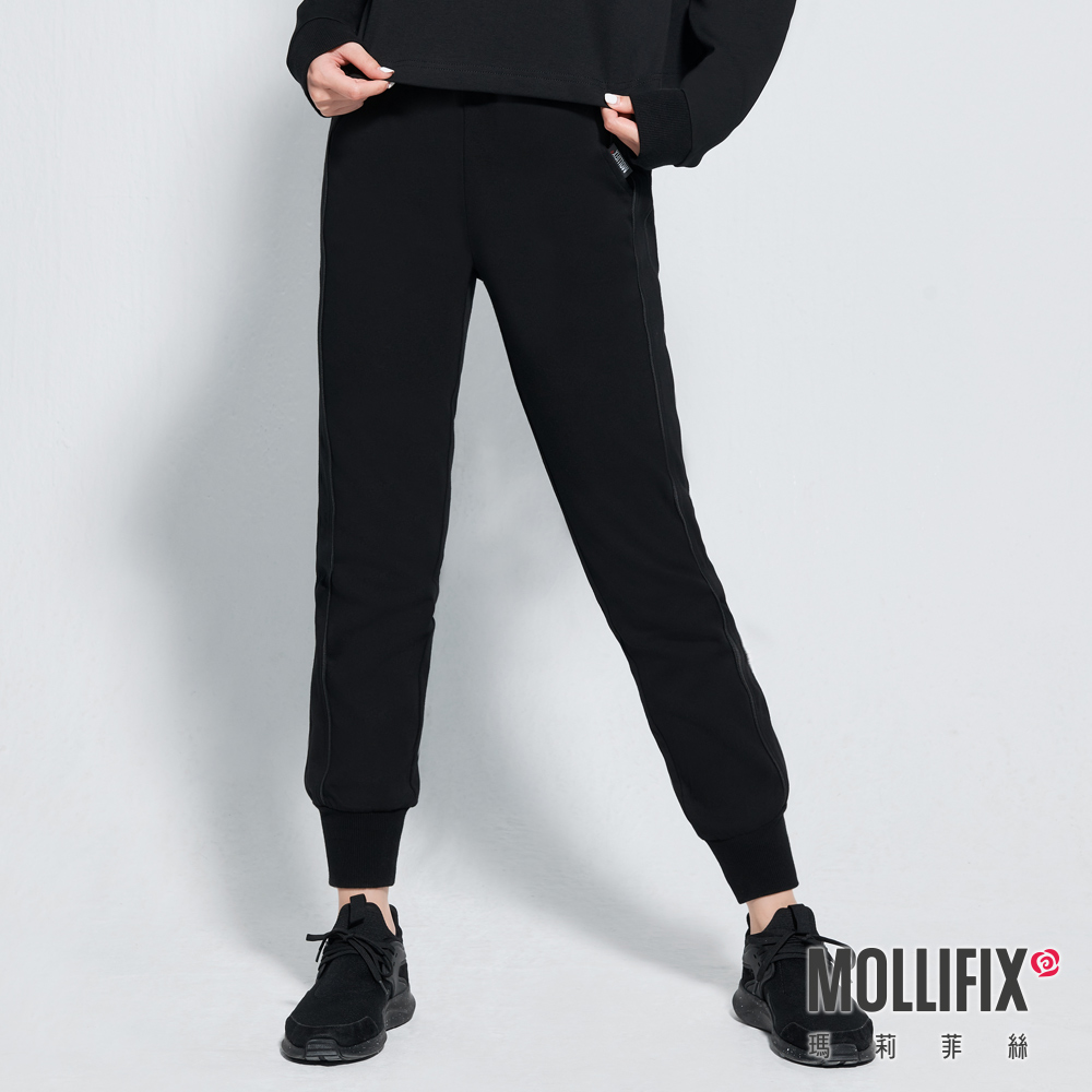 MOLLIFIX 鑲邊休閒縮口運動長褲
