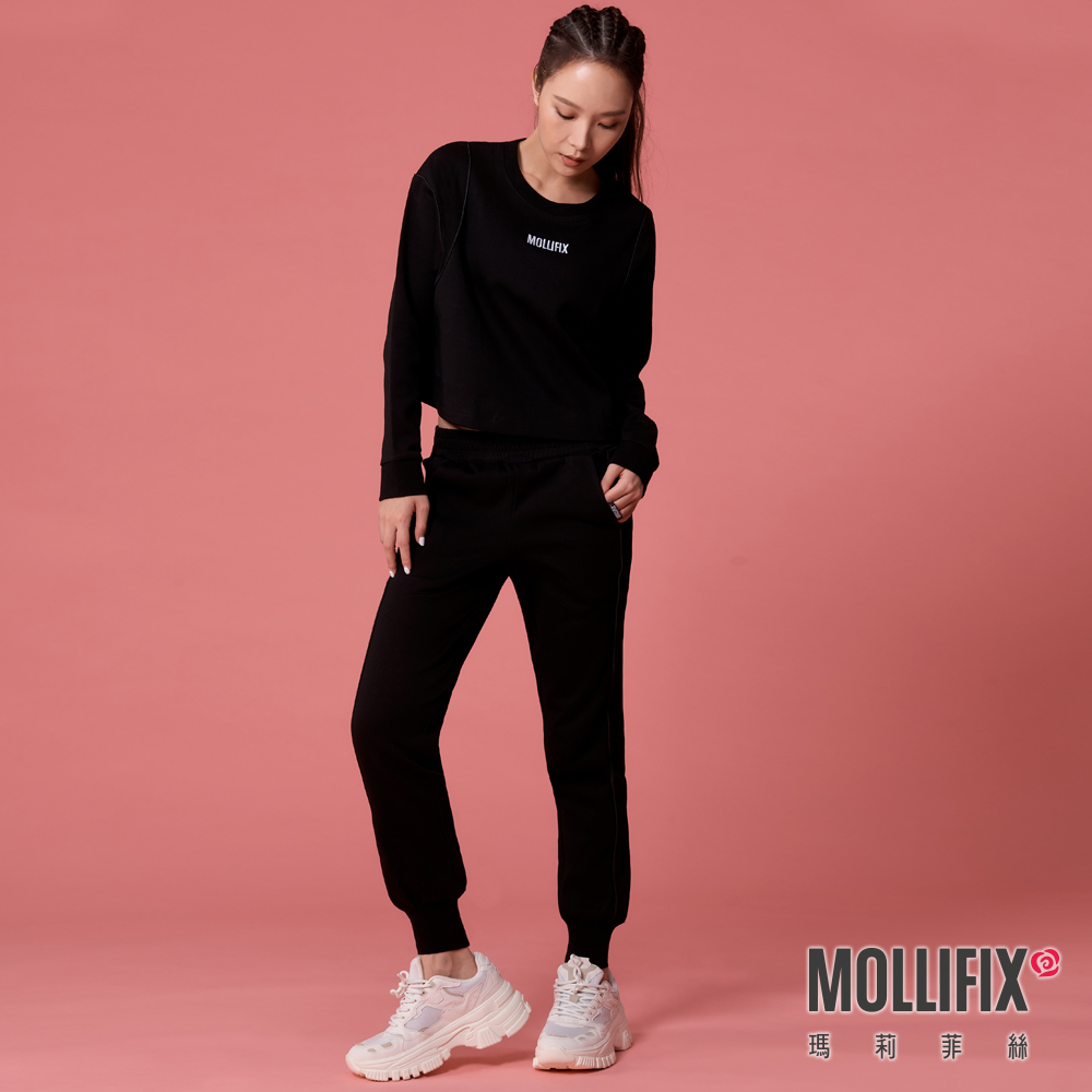 MOLLIFIX 鑲邊休閒縮口運動長褲