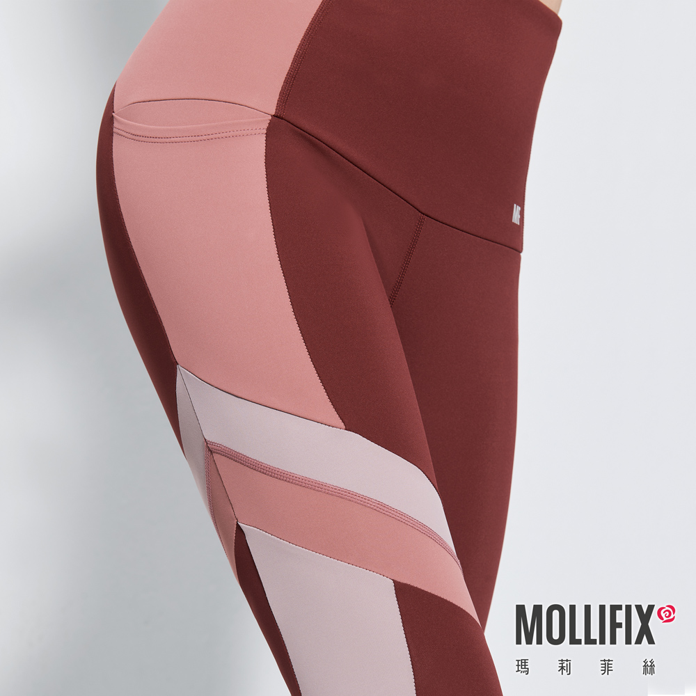 MOLLIFIX 高彈力不對稱斜切訓練動塑褲